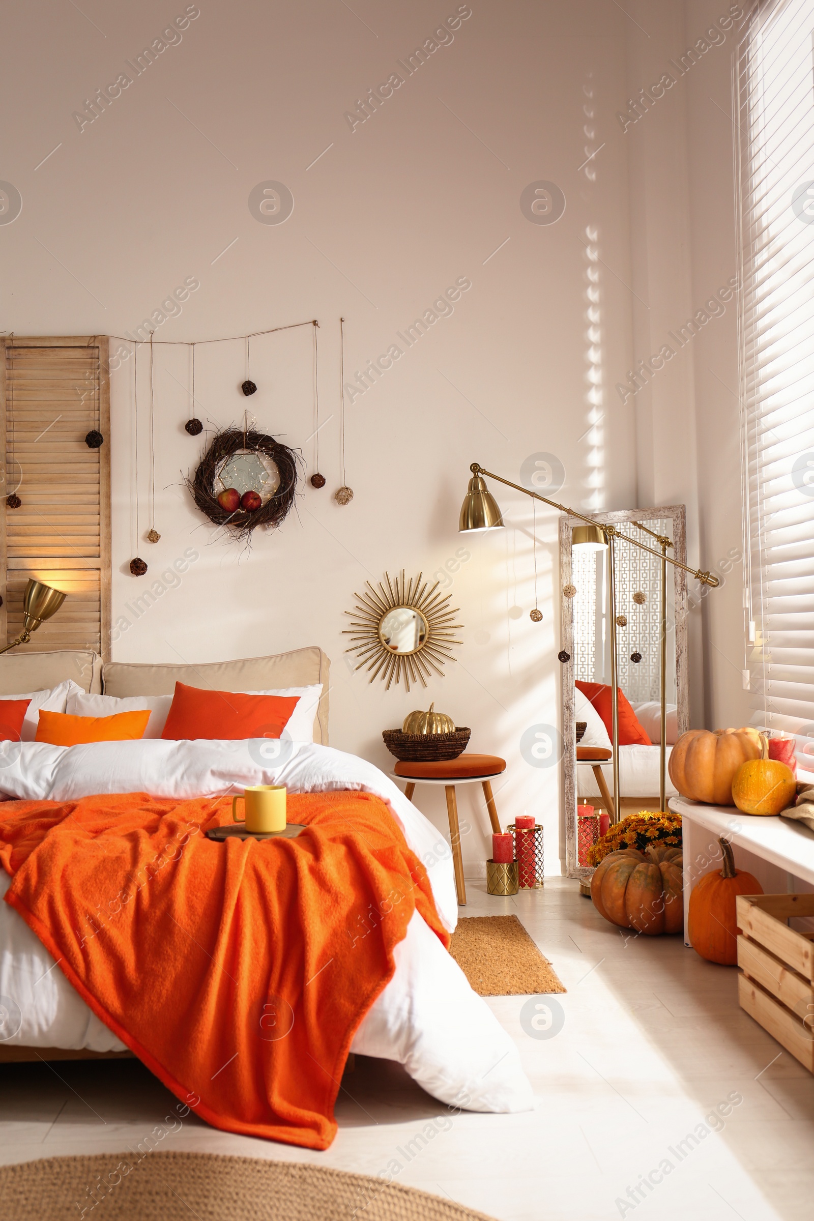 Photo of Cozy bedroom interior inspired by autumn colors