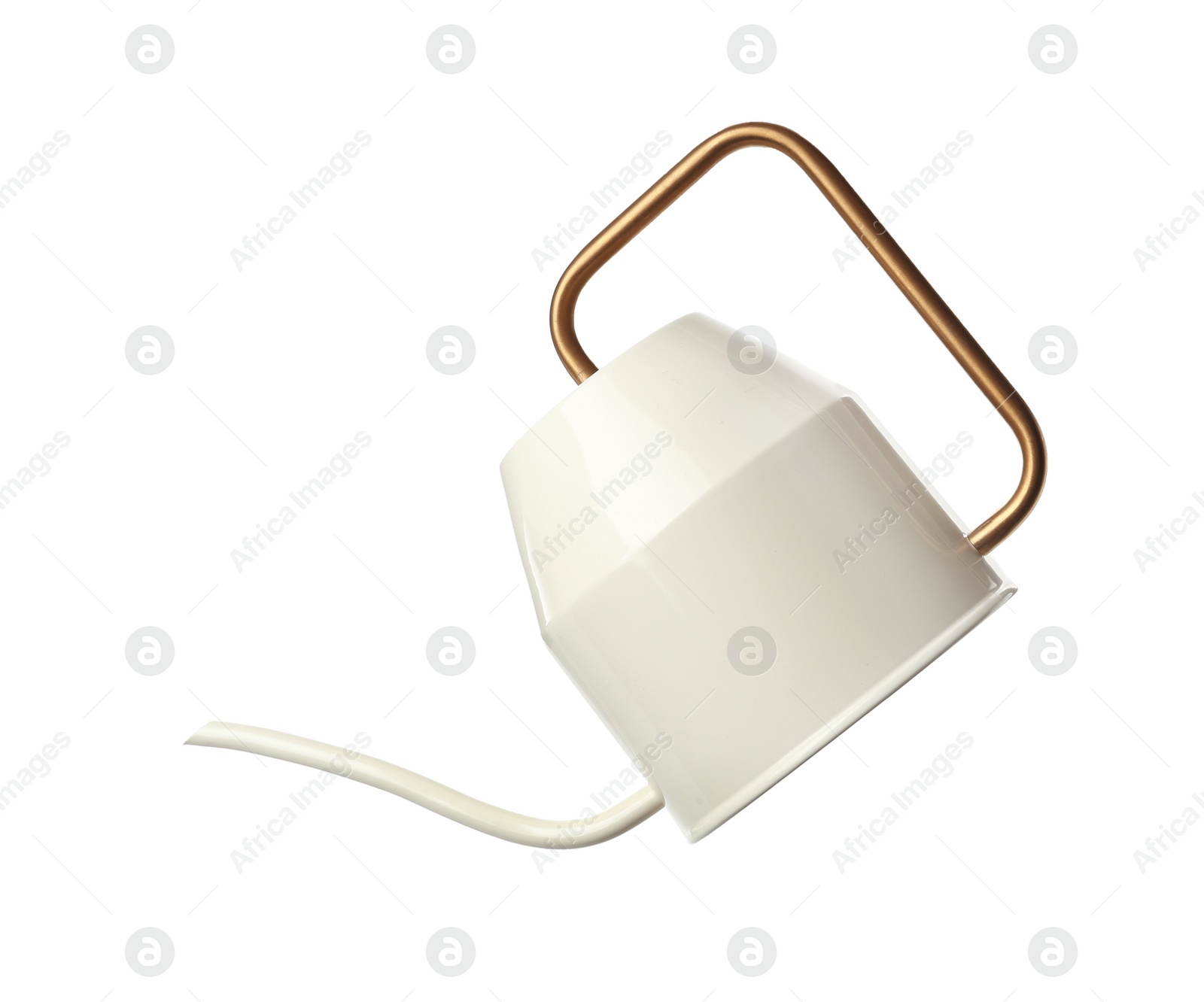 Photo of Beautiful ceramic watering can isolated on white