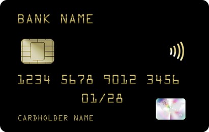 Chip credit card, illustration. Mockup for design