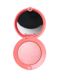 Photo of Luxury blusher isolated on white. Makeup product