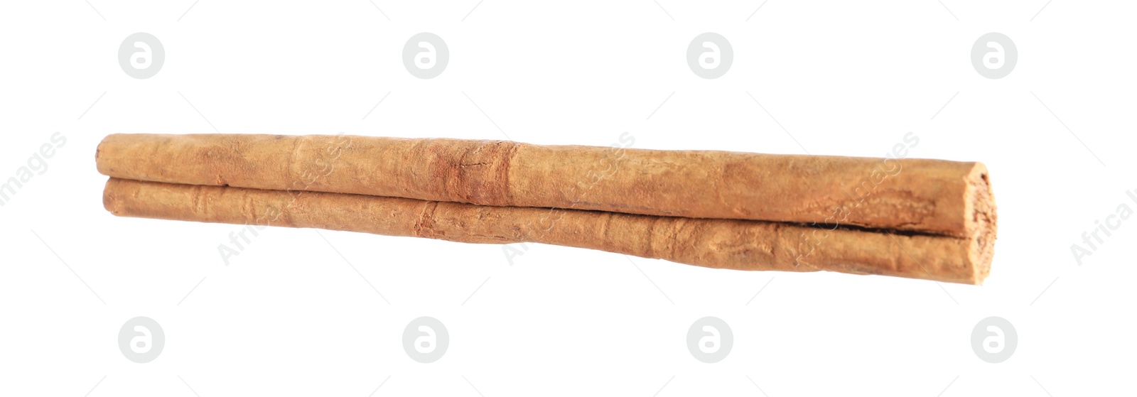 Photo of One aromatic cinnamon stick isolated on white