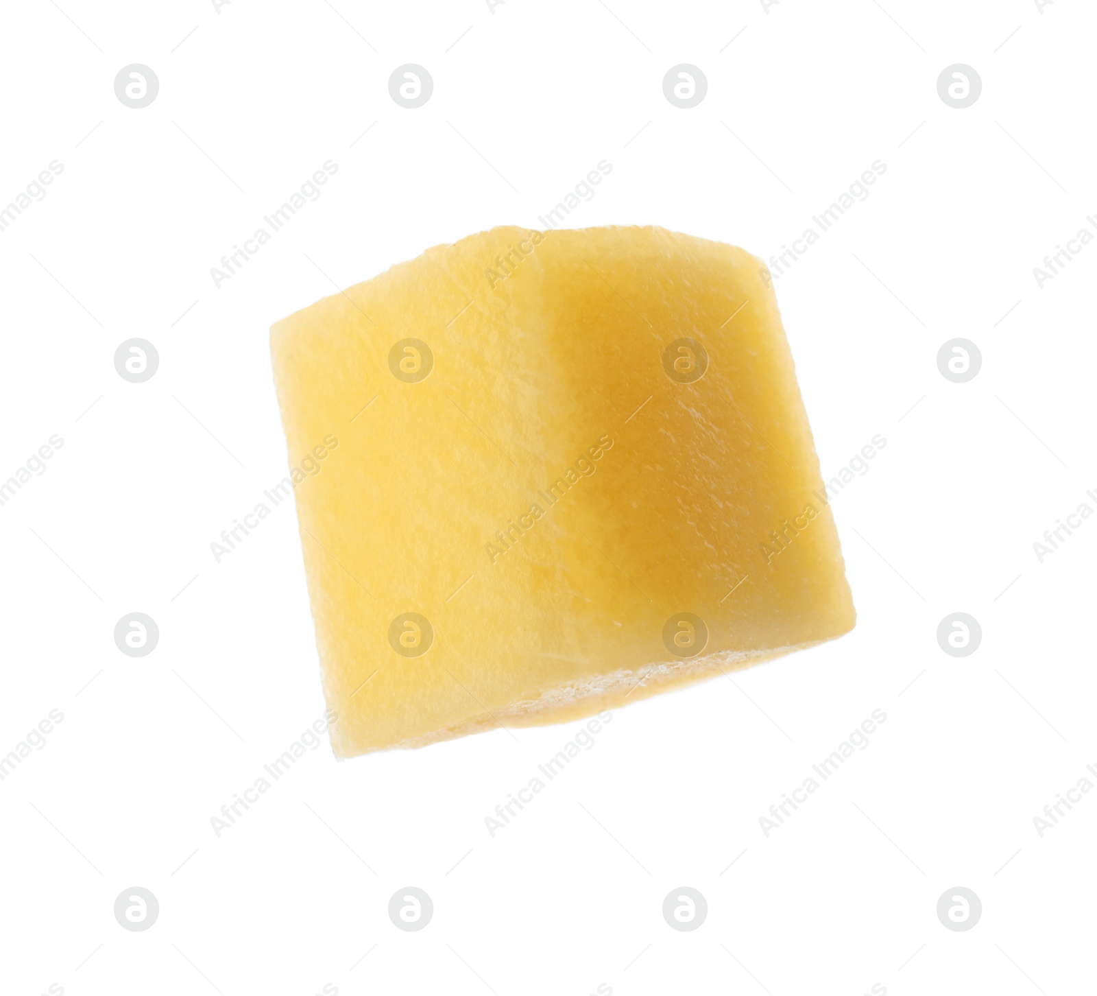 Photo of Tasty ripe mango cube isolated on white