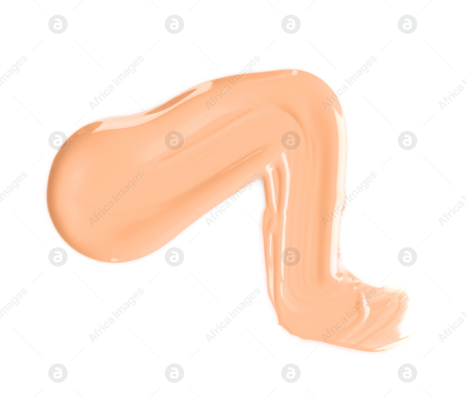 Photo of Sample of liquid foundation foundation on white background, top view