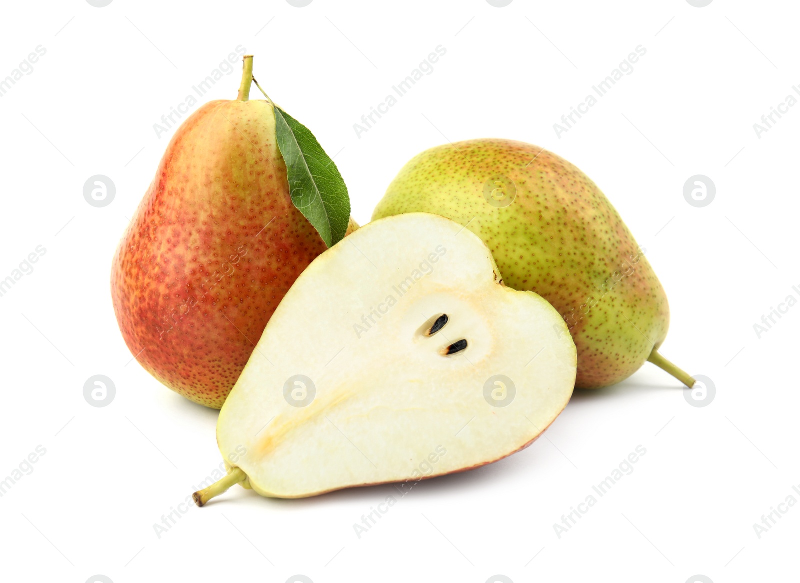 Photo of Fresh ripe juicy pears isolated on white