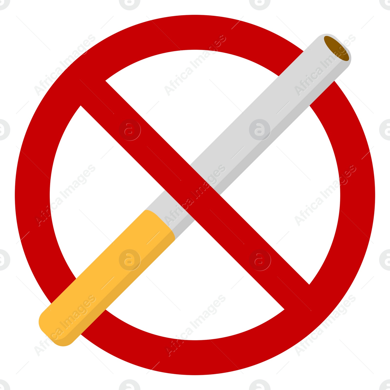 Illustration of Sign NO SMOKING on white background, illustration