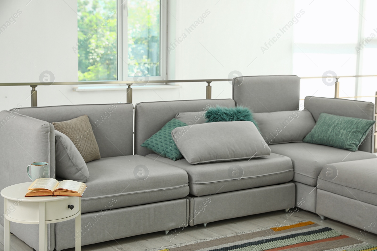 Photo of Modern living room interior with comfortable sofa