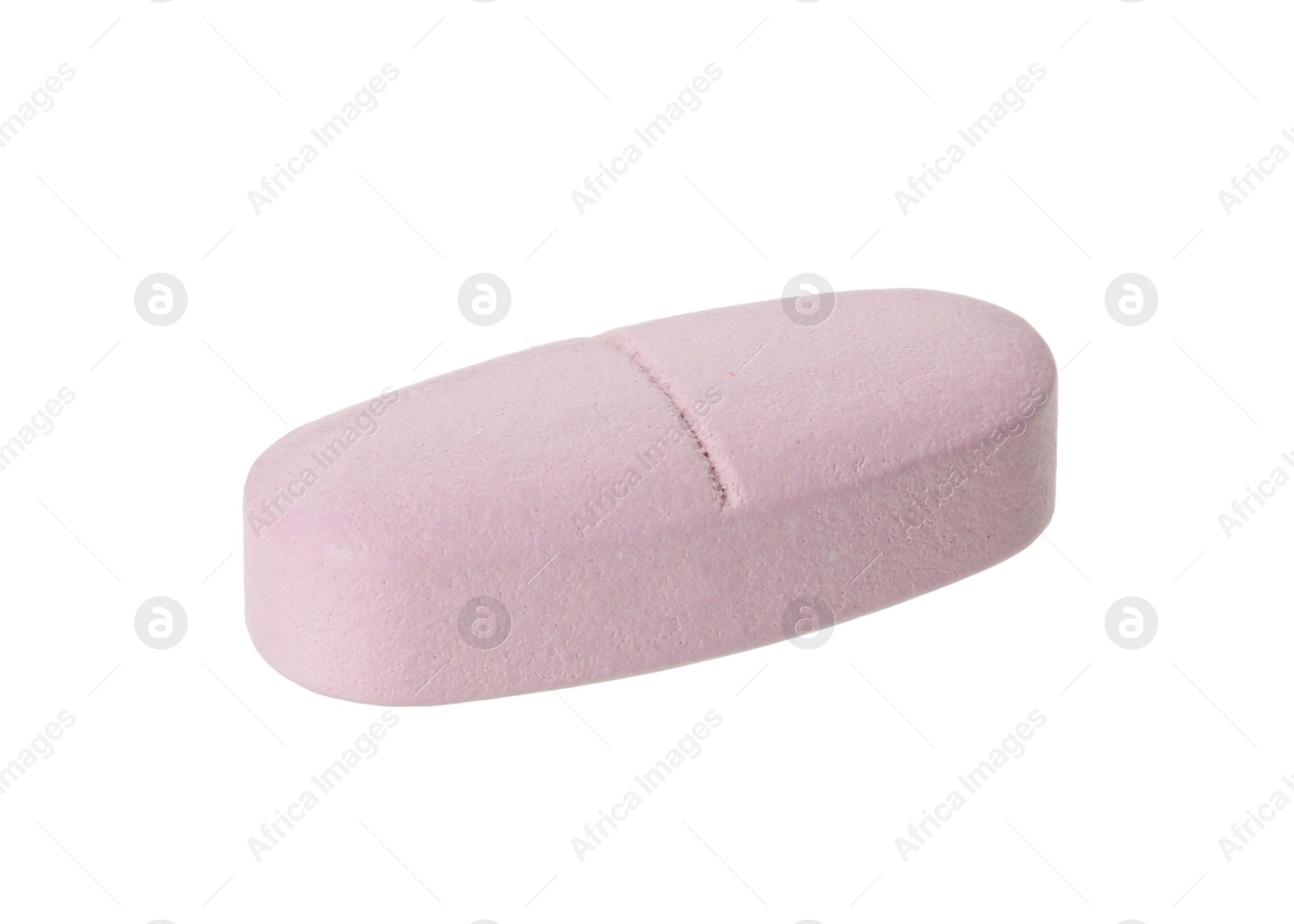 Photo of One vitamin pill isolated on white. Health supplement