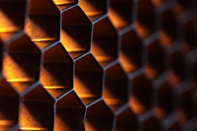 Photo of Texture of honeycomb grid for reflector as background, macro view