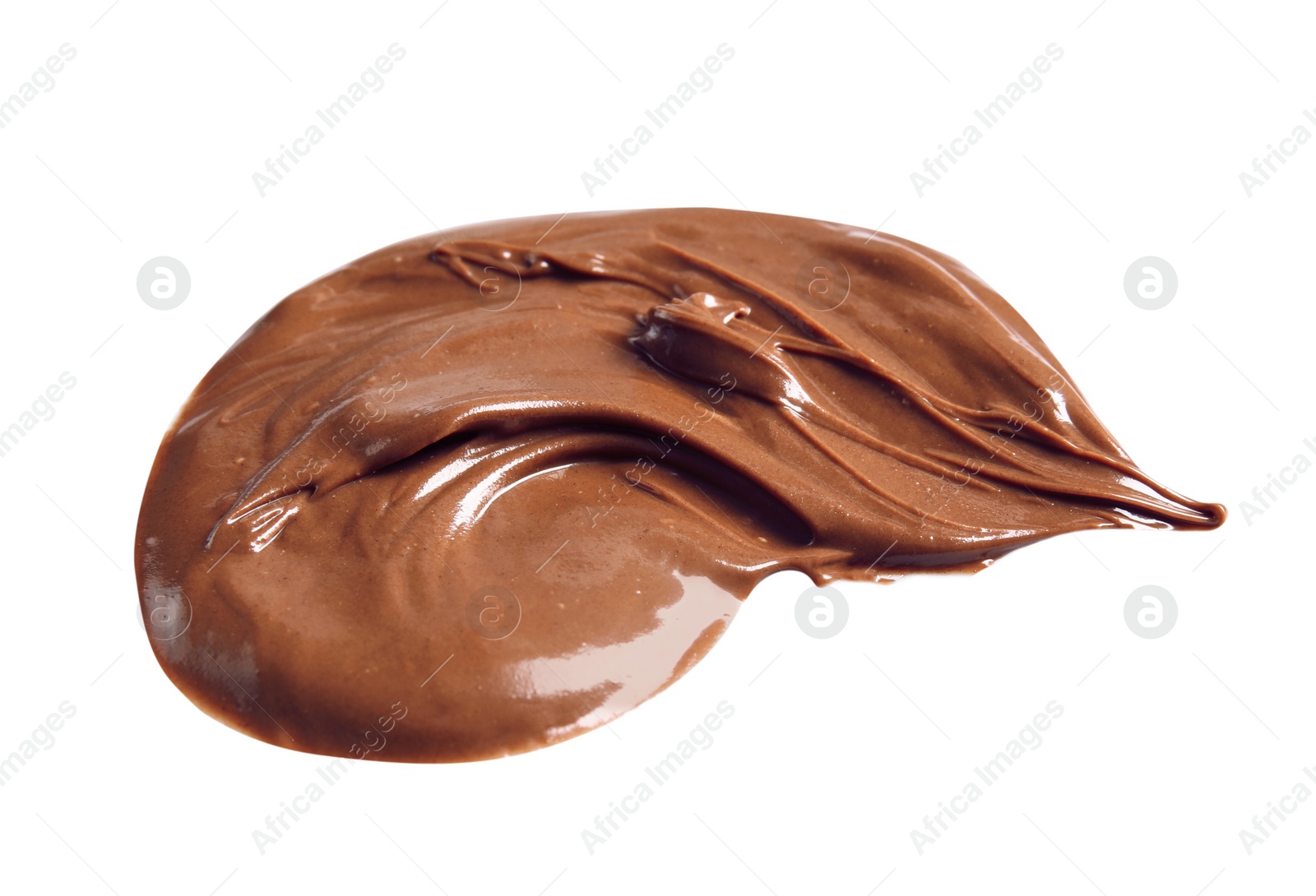 Photo of Sweet tasty chocolate cream isolated on white