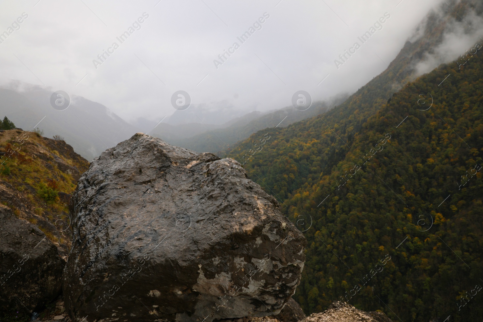 Photo of Picturesque view of mountains on autumn day outdoors