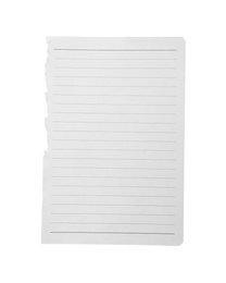 Blank notebook paper isolated on white. Space for design