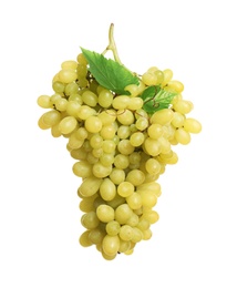 Photo of Bunch of fresh ripe juicy grapes isolated on white