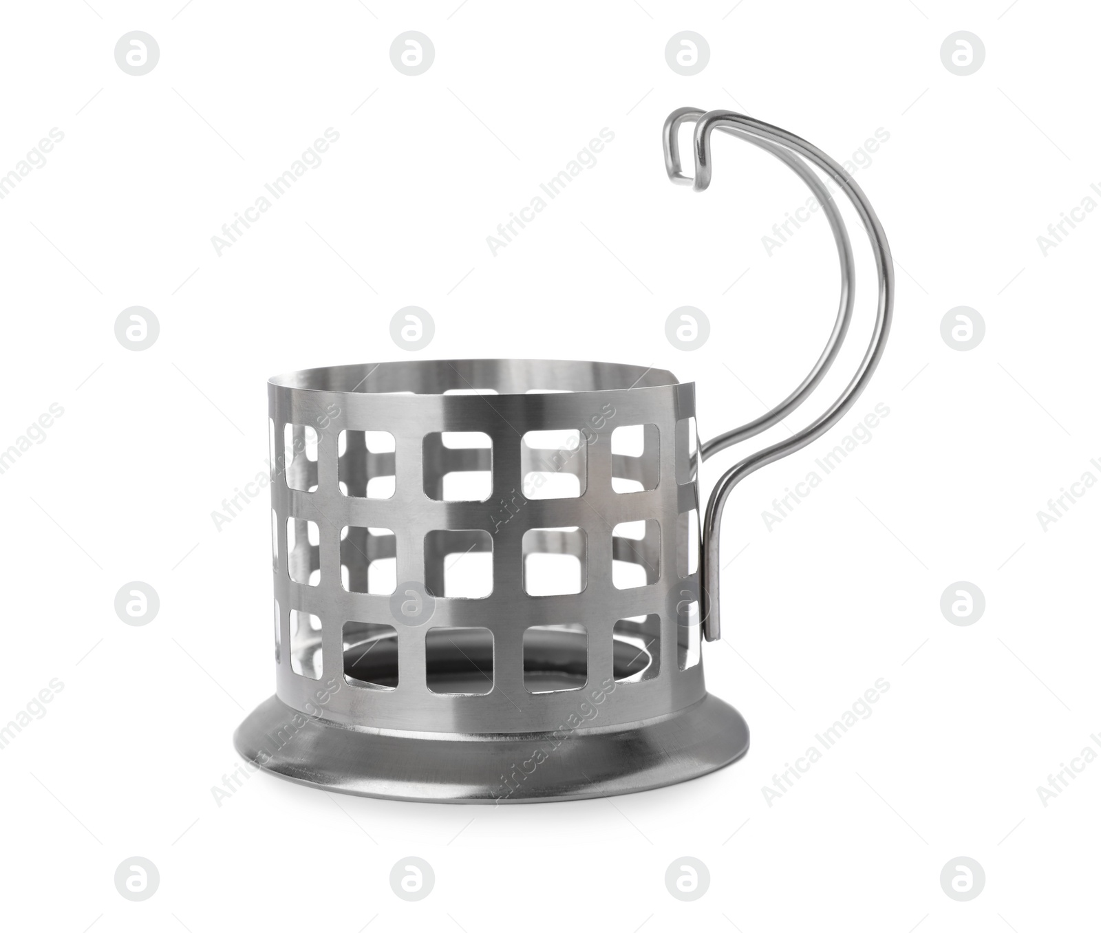 Photo of Traditional tea glass holder on white background