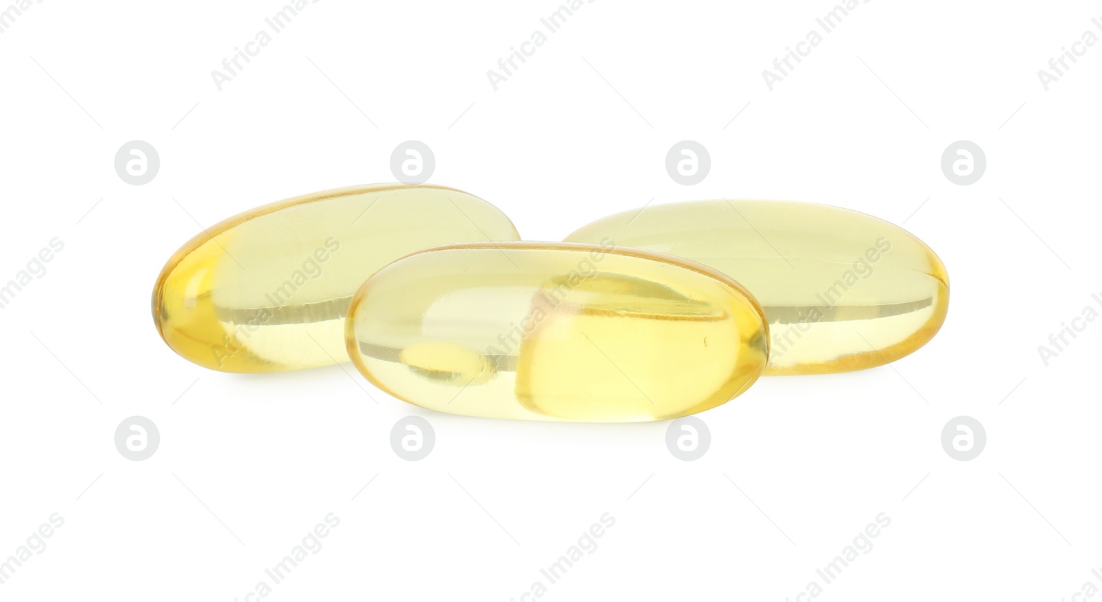 Photo of Vitamin capsules isolated on white. Health supplement