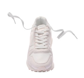 Photo of One stylish new sneaker isolated on white