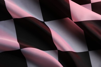 Photo of Racing checkered flag as background, top view