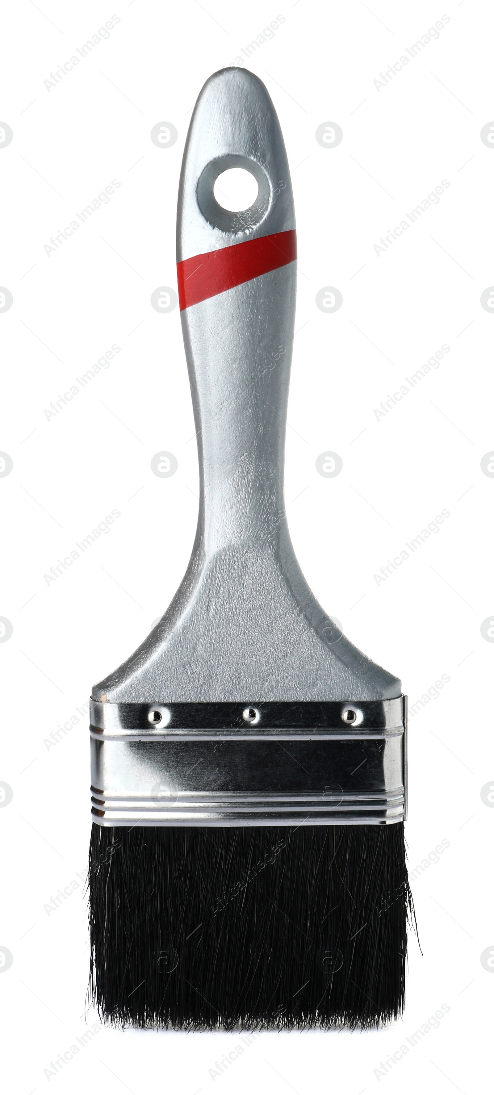 Photo of New paint brush on white background. Decorating tool