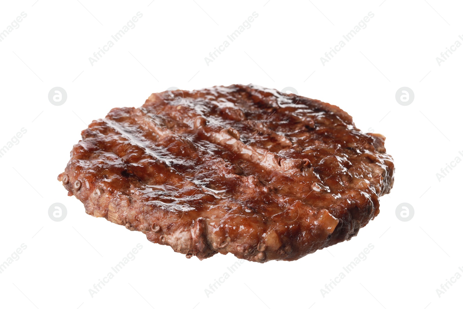 Photo of Tasty grilled burger patty isolated on white