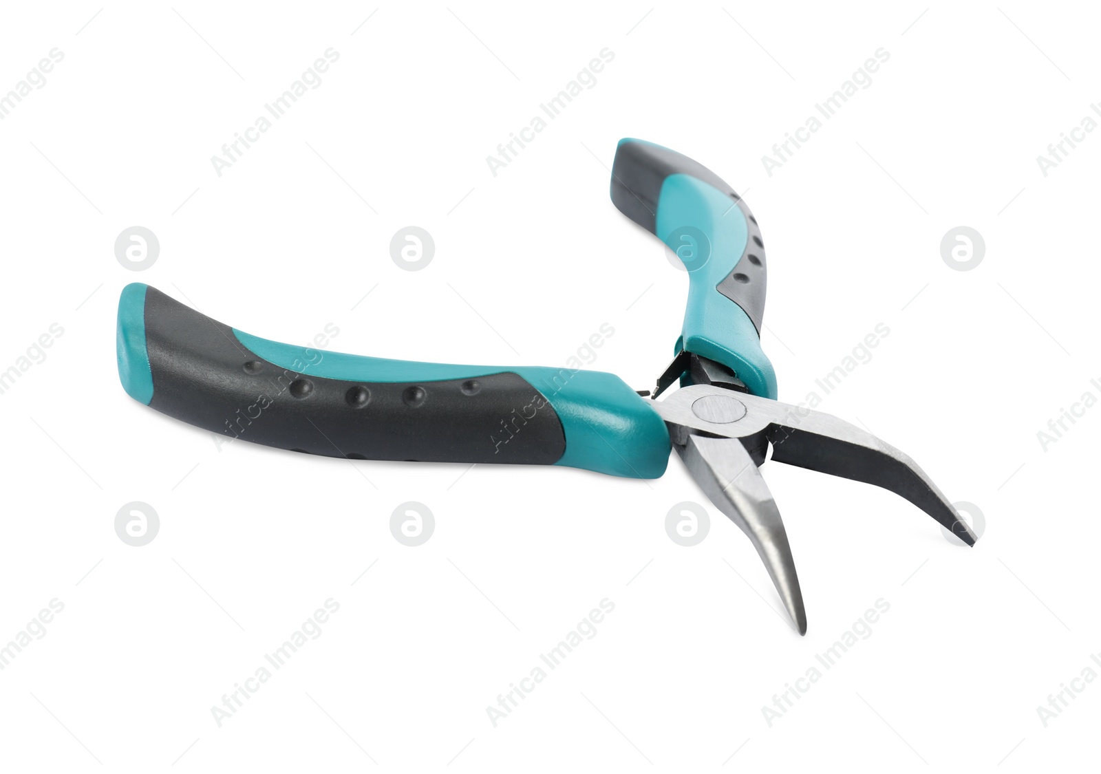 Photo of One bent nose pliers isolated on white