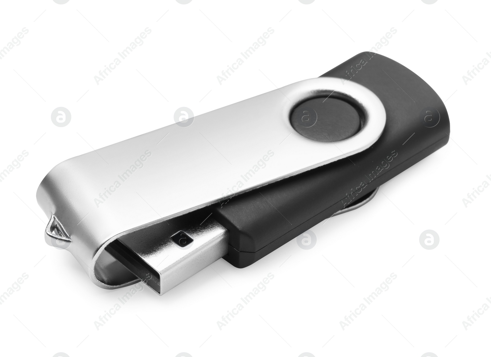 Photo of Modern usb flash drive isolated on white