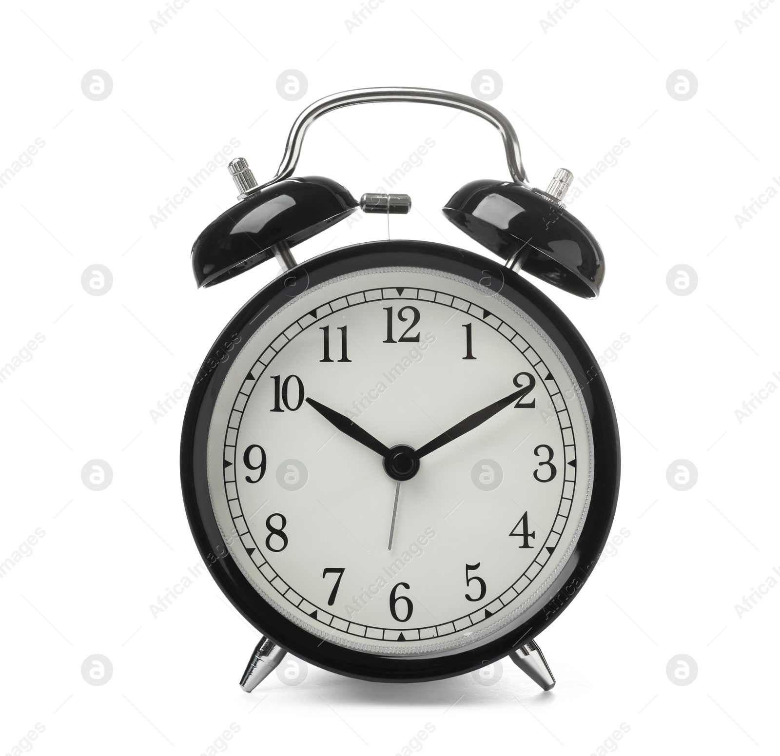 Photo of Alarm clock on white background. Time concept