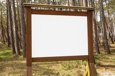 Image of Empty signboard in park. Mock-up for design