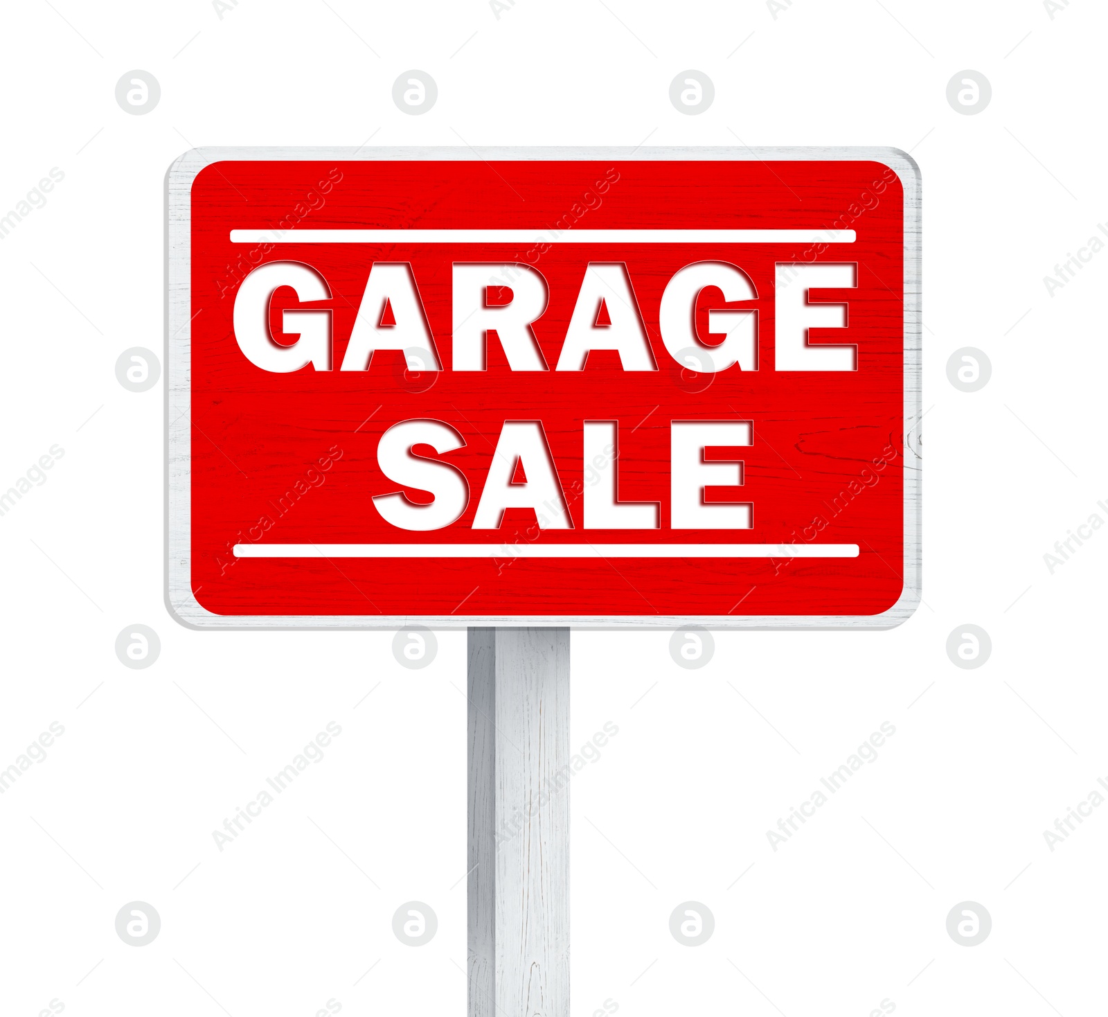 Image of Sign with phrase GARAGE SALE on white background