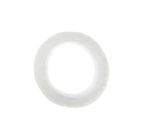 Photo of Fresh thin onion ring on white background