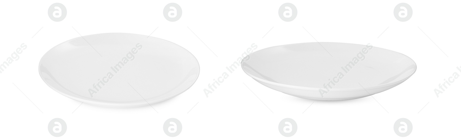 Image of Empty white ceramic plate isolated on white