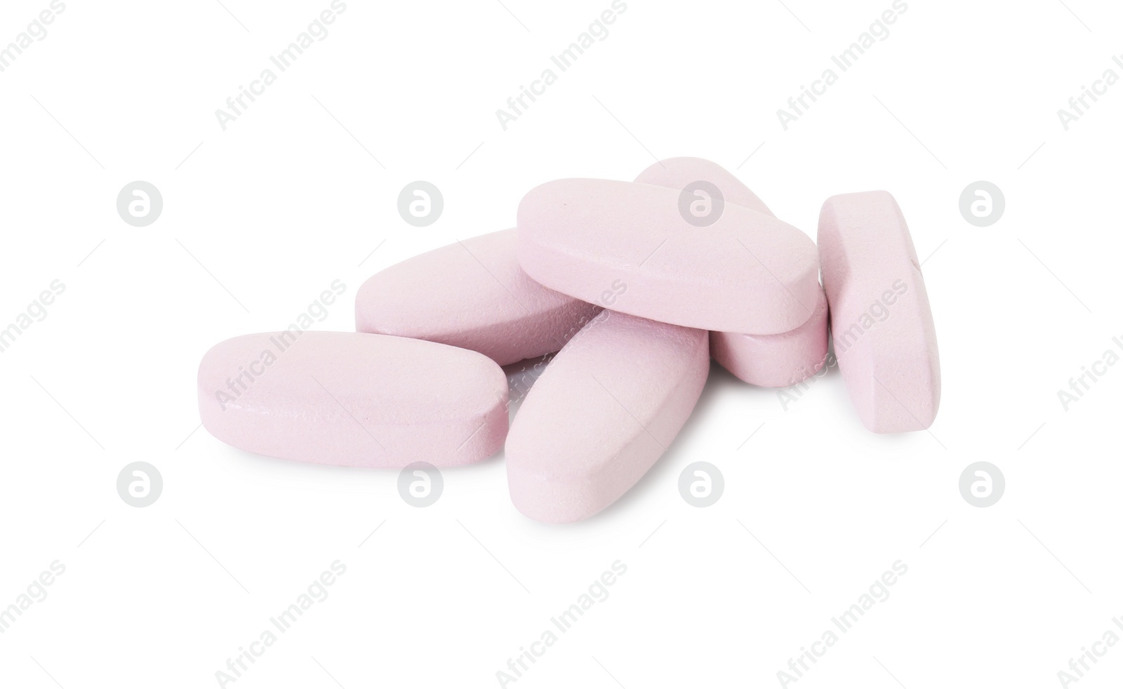 Photo of Vitamin pills isolated on white. Health supplement
