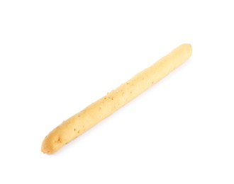 Photo of Delicious grissino isolated on white. Crusty breadstick