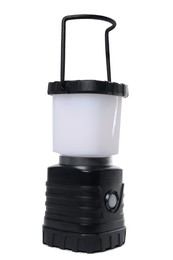 Camping lantern isolated on white. Military training equipment