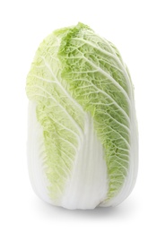 Photo of Fresh ripe napa cabbage isolated on white
