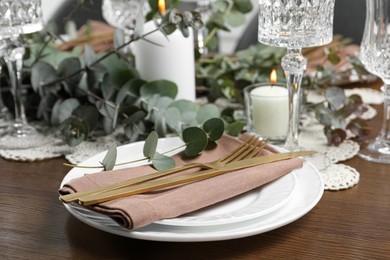 Photo of Stylish elegant table setting for festive dinner