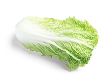 Photo of Fresh ripe cabbage on white background