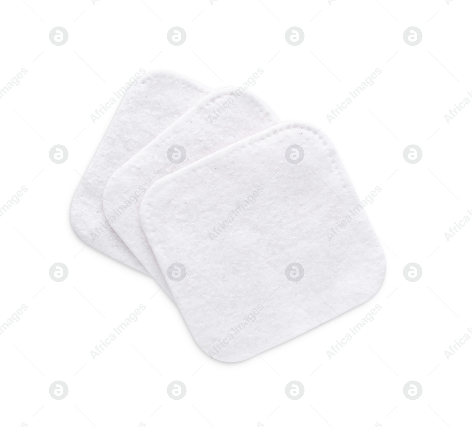 Photo of Soft clean cotton pads on white background, top view