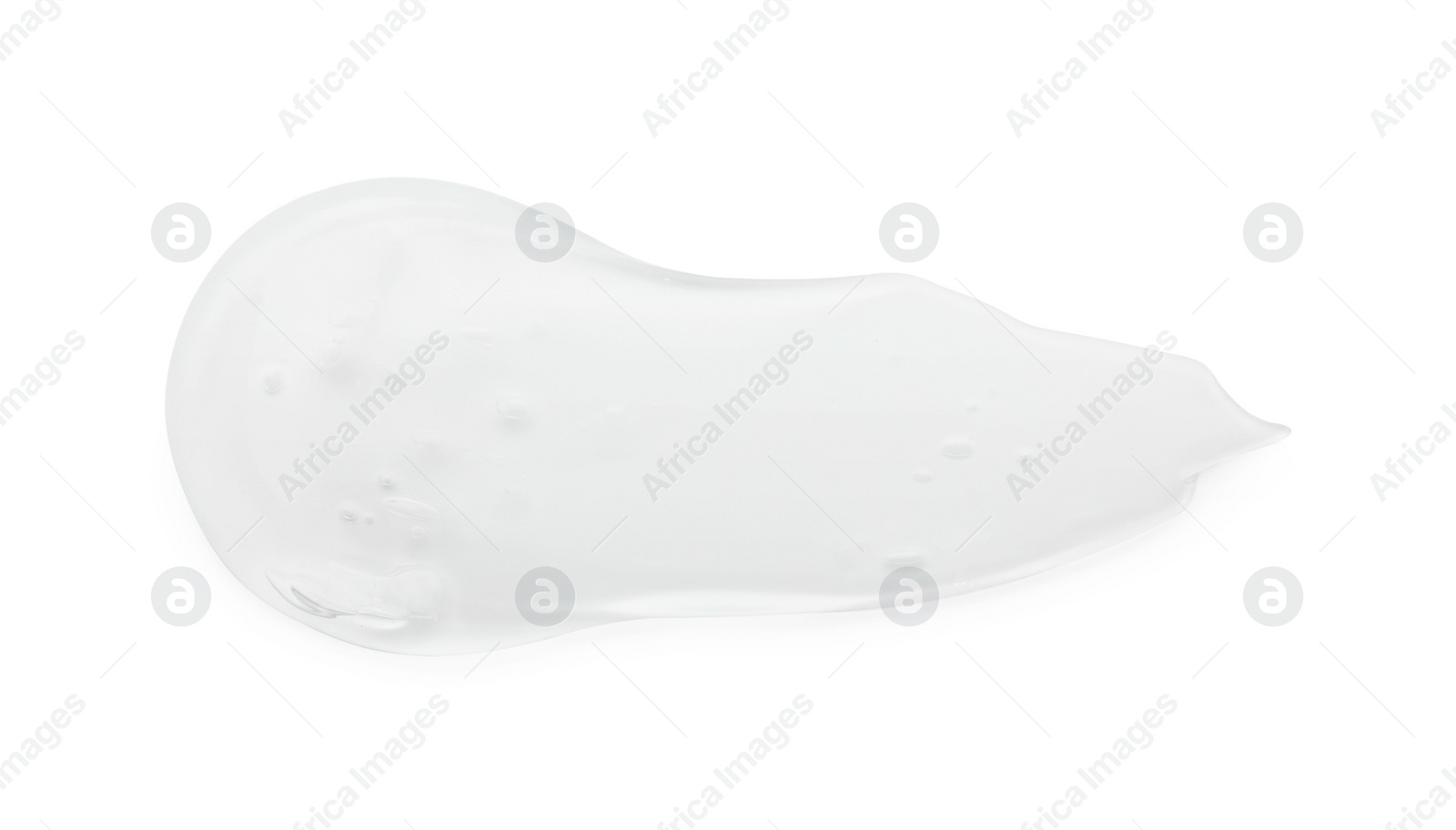 Photo of Sample of clear cosmetic gel isolated on white, top view