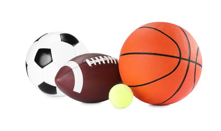 Photo of Many different sports balls isolated on white