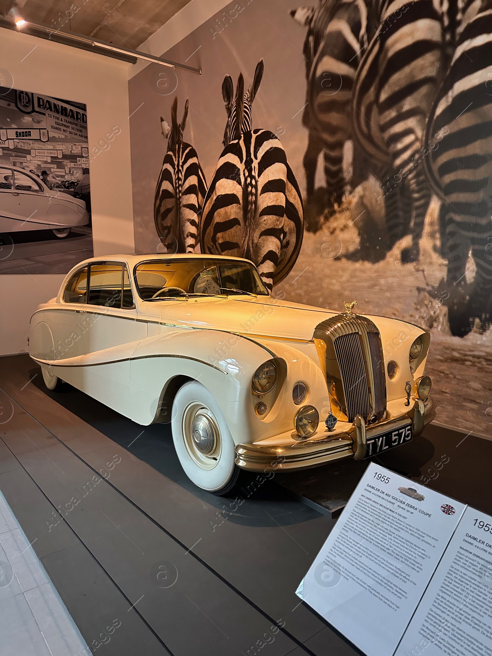 Photo of Hague, Netherlands - November 8, 2022: Beautiful view of white retro car in Louwman museum