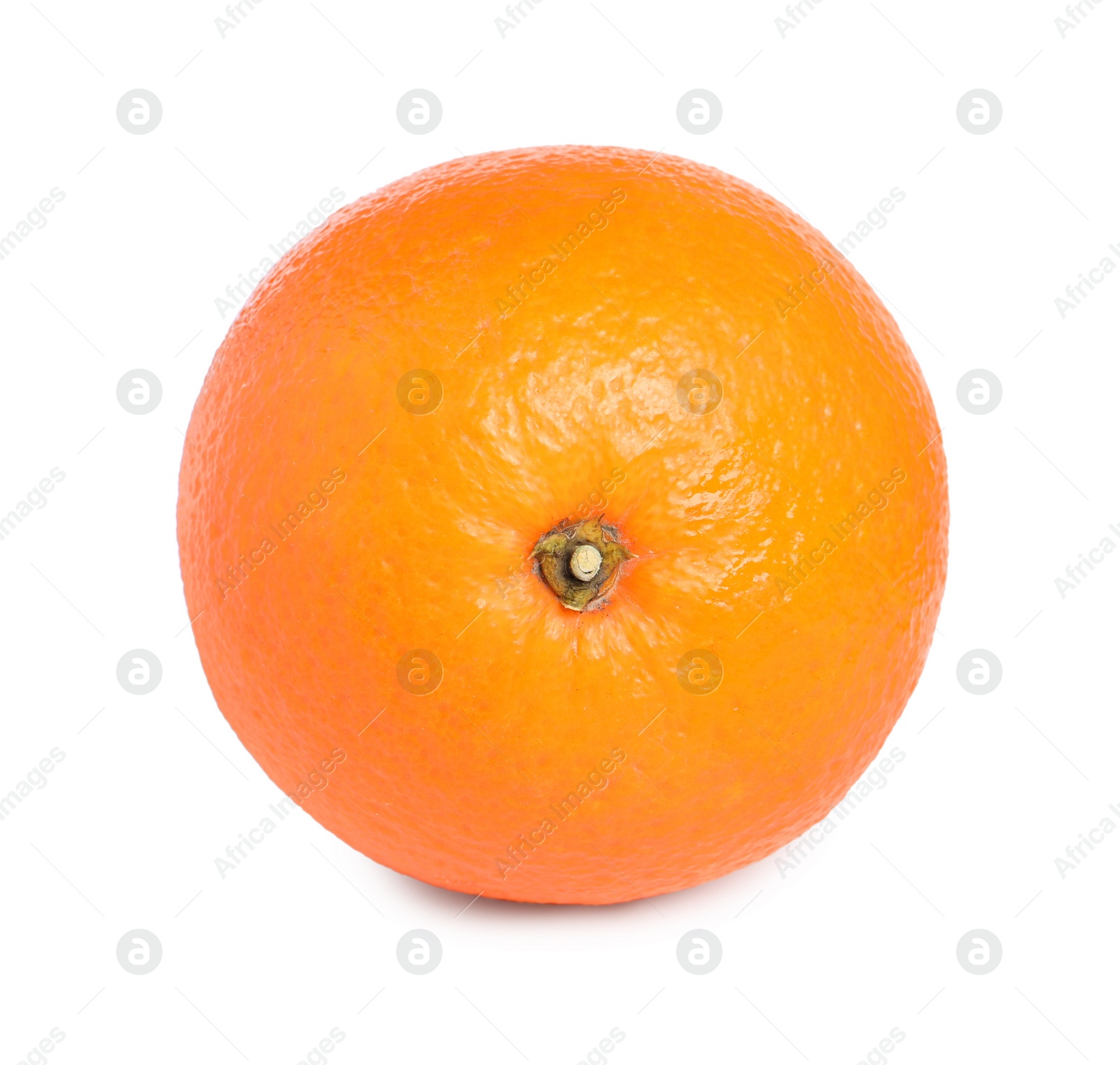 Photo of Citrus fruit. One fresh orange isolated on white