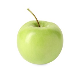 Photo of One ripe green apple isolated on white