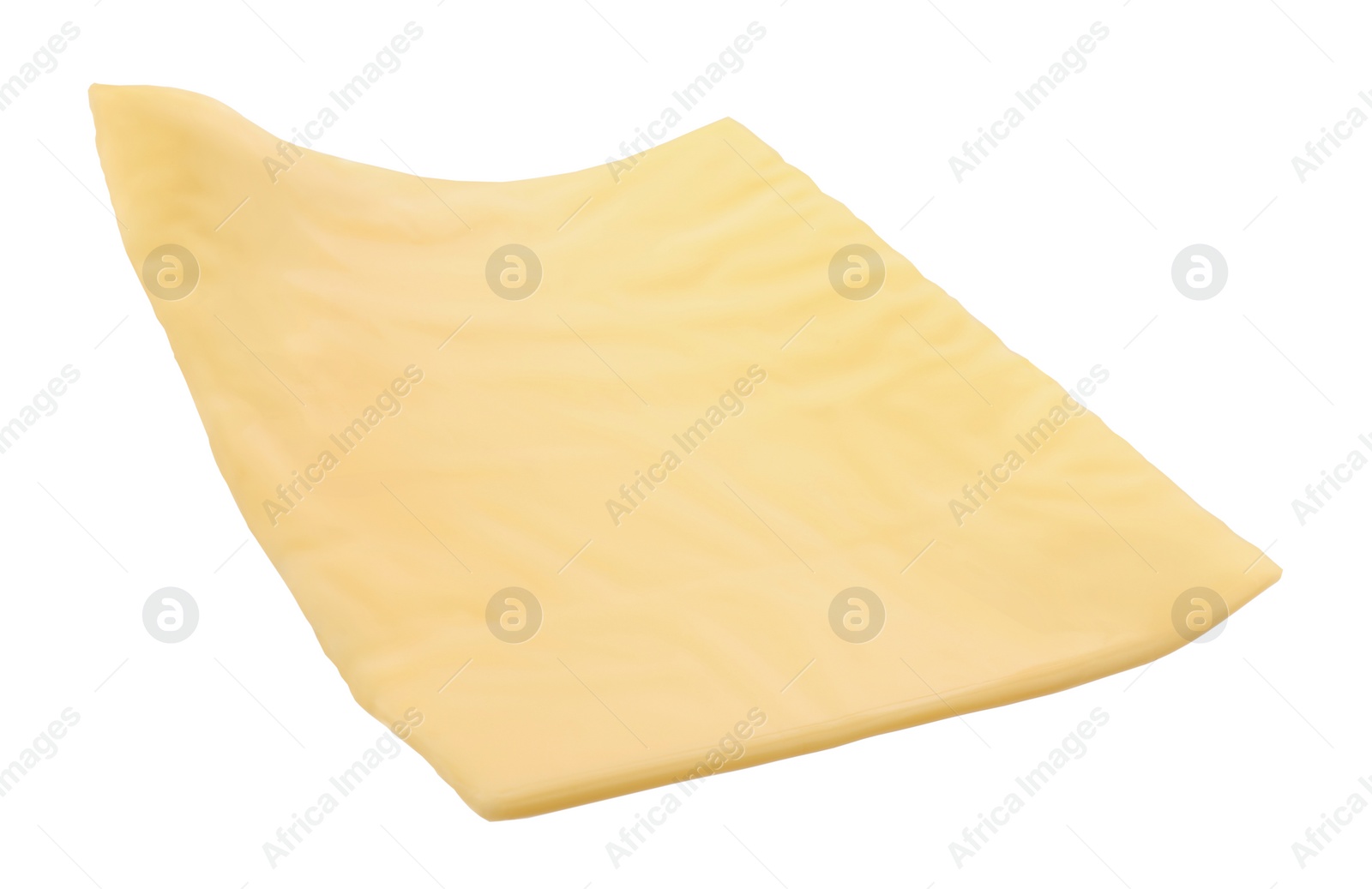 Photo of Slice of cheese isolated on white. Burger ingredient