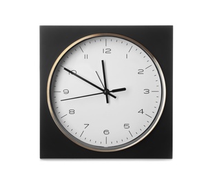 Modern clock on white background. Time management