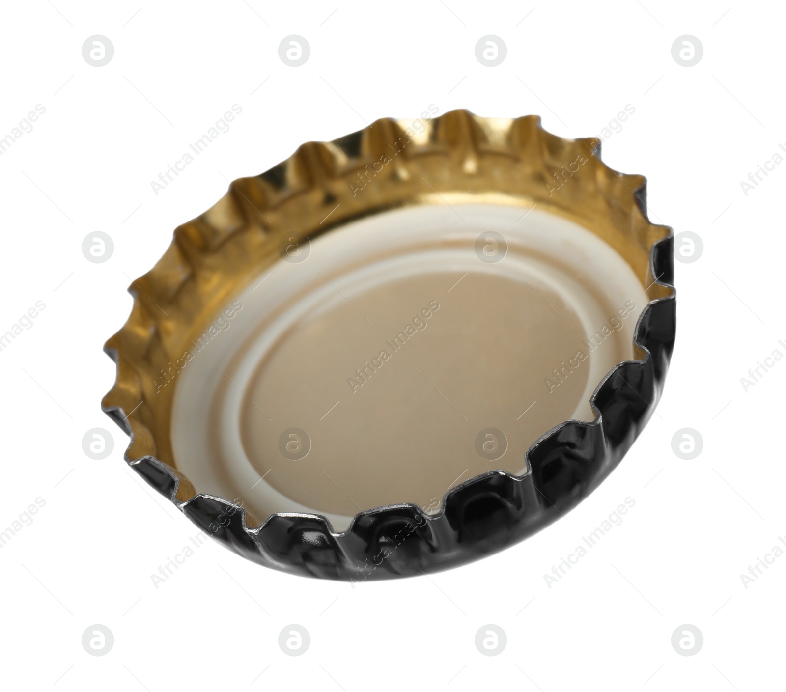 Photo of One beer bottle cap isolated on white