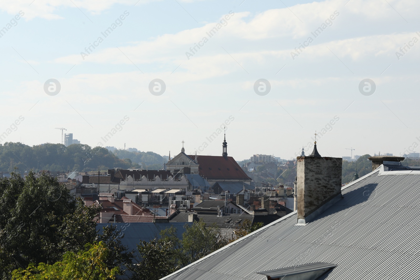 Photo of Beautiful buildings and trees in city under sky