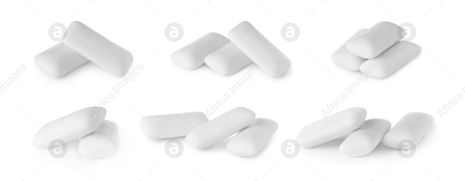 Image of Pellet chewing gums isolated on white, set