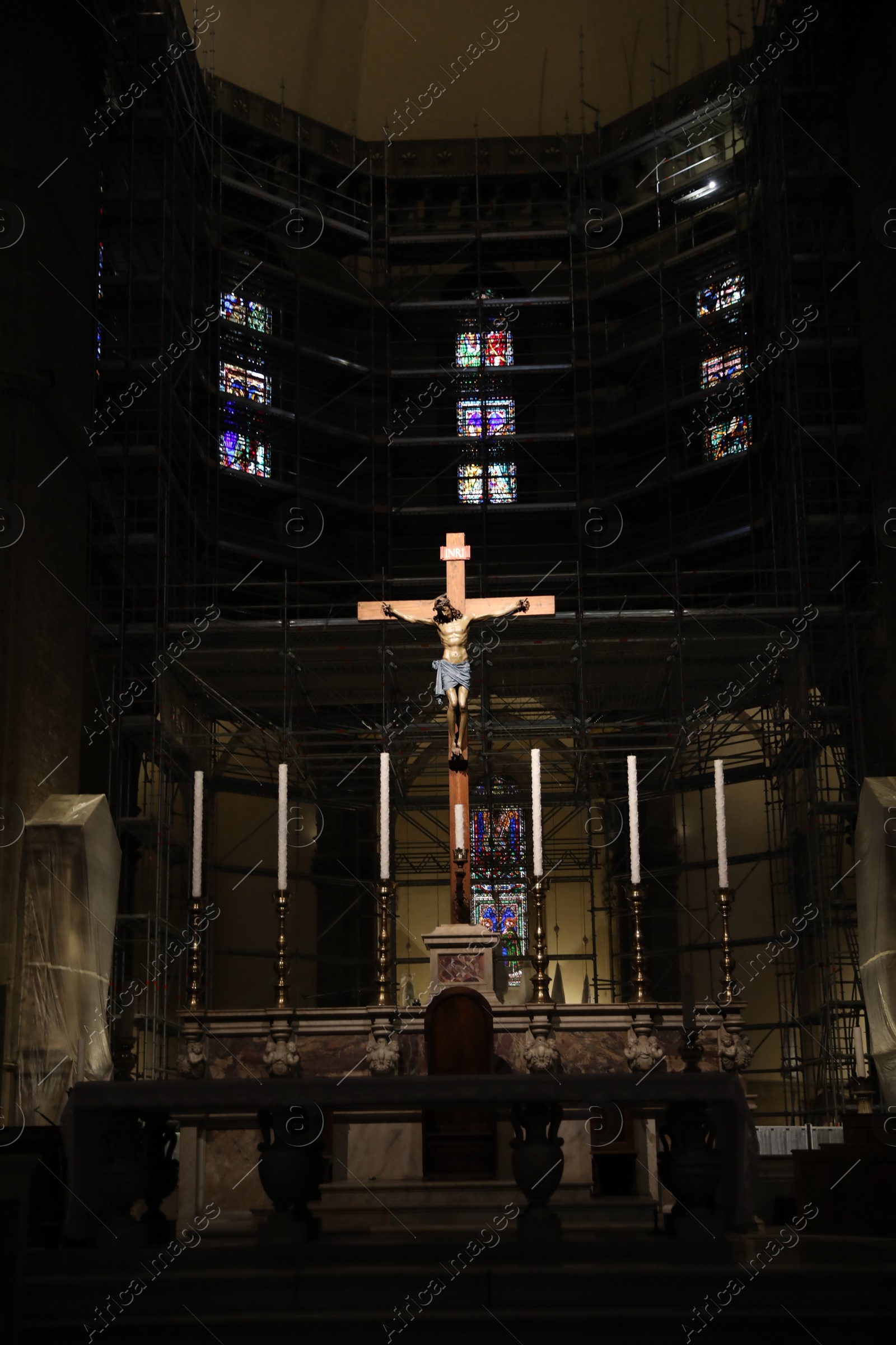 Photo of Florence, Italy - February 8, 2024: Interior of Santa Maria Del Fiore cathedral