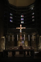 Florence, Italy - February 8, 2024: Interior of Santa Maria Del Fiore cathedral