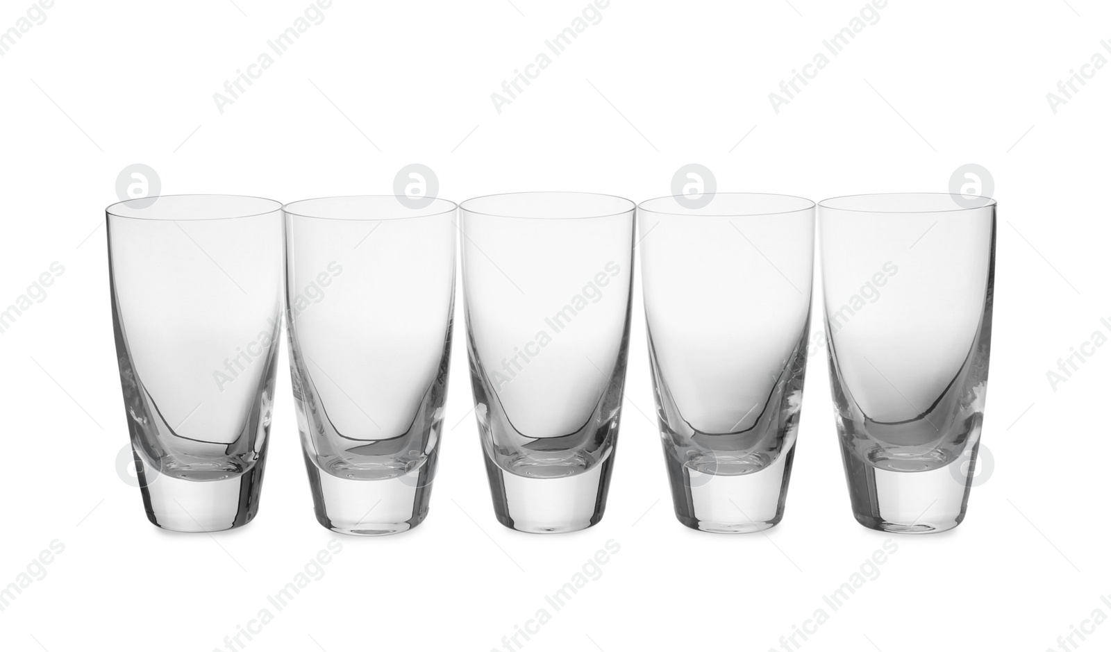 Photo of New clean empty glasses isolated on white