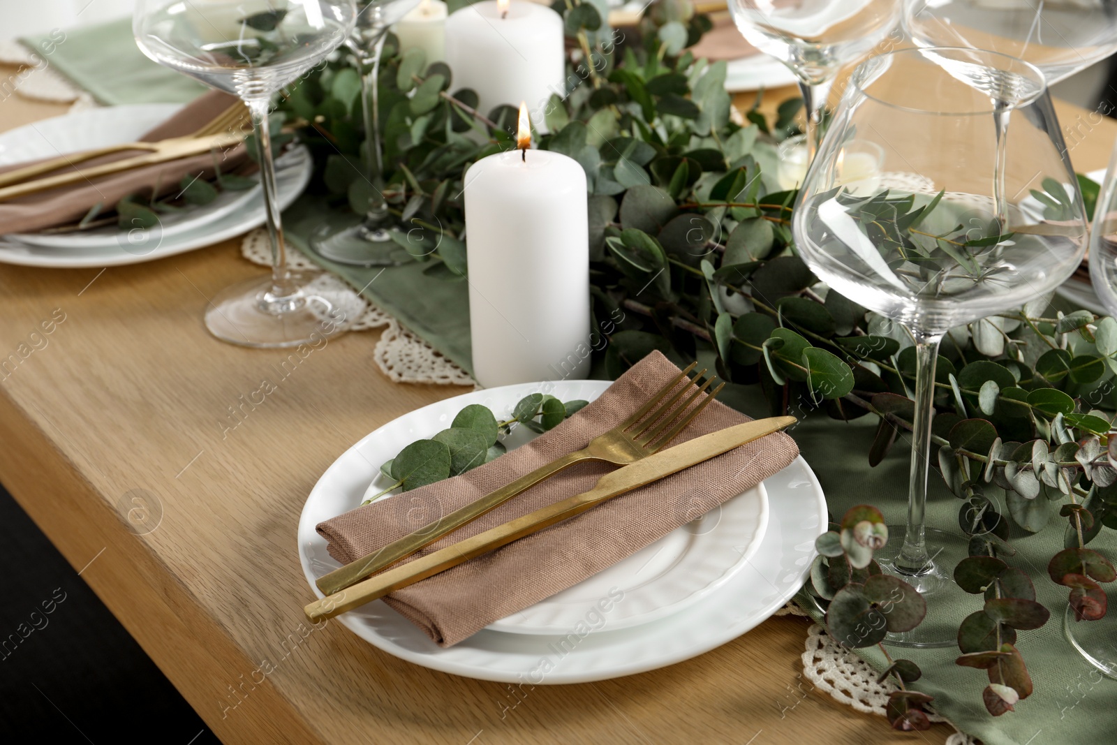 Photo of Stylish elegant table setting for festive dinner